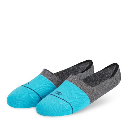 Cotton Socks in Aqua & Dark Grey
