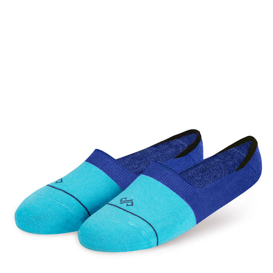 DS Unisex Invisibles – Colorful Cotton Socks in Aqua & Royal Blue