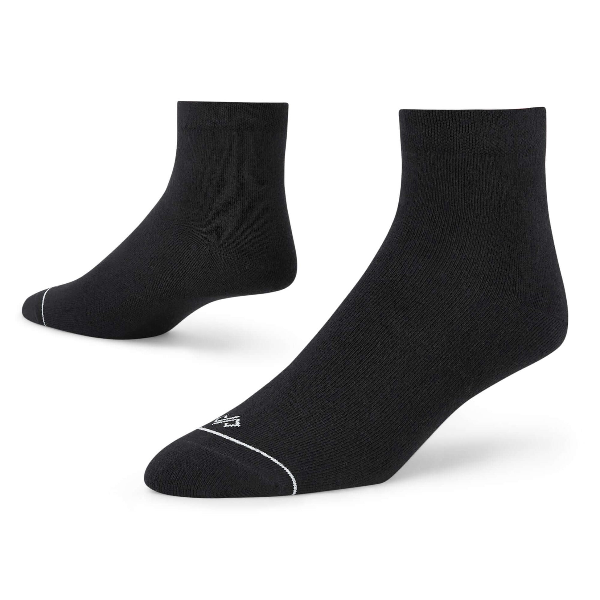 Solid Black Cotton Ankle Socks