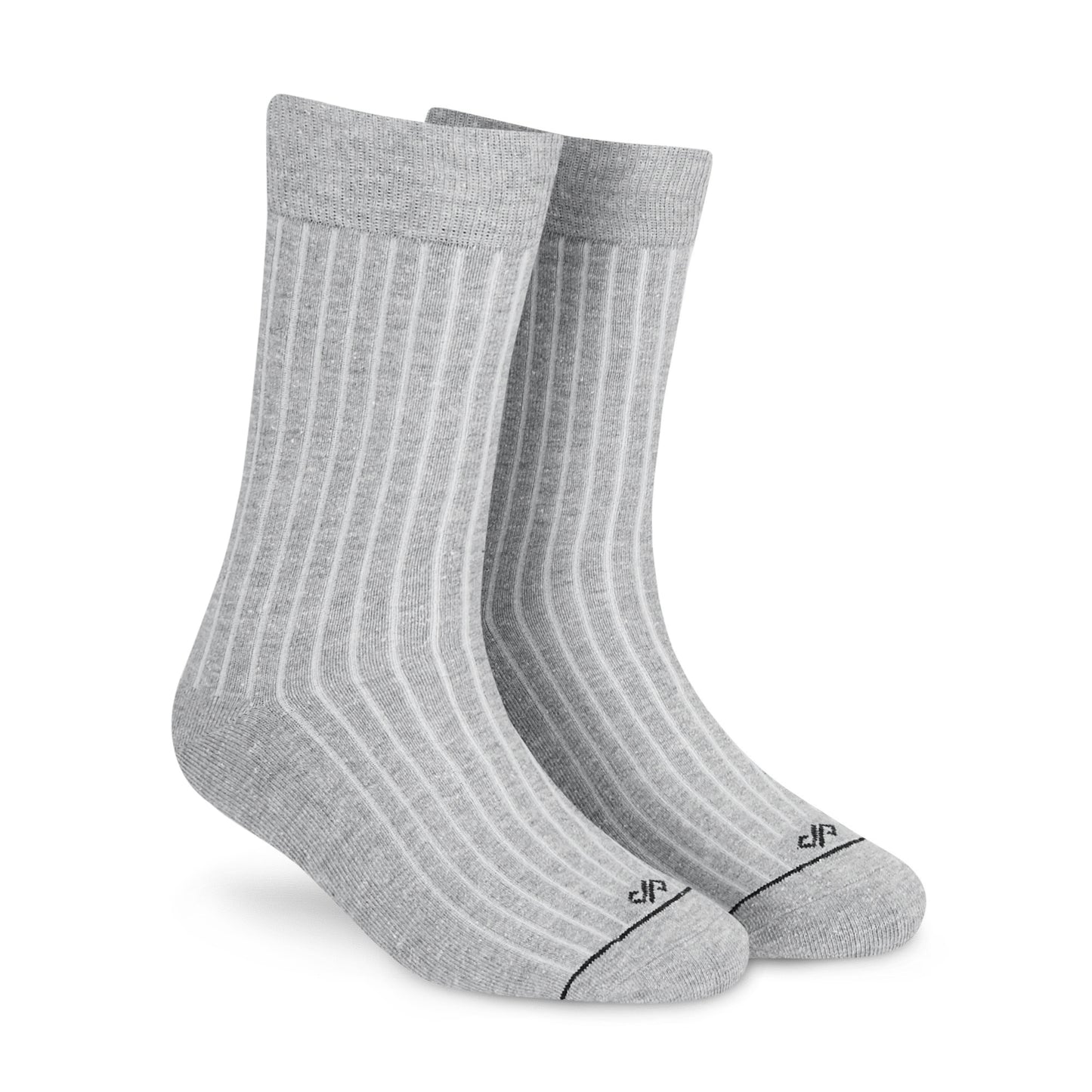 Cotton Crew Socks: SOLID GREY MELANGE Crew Length Socks
