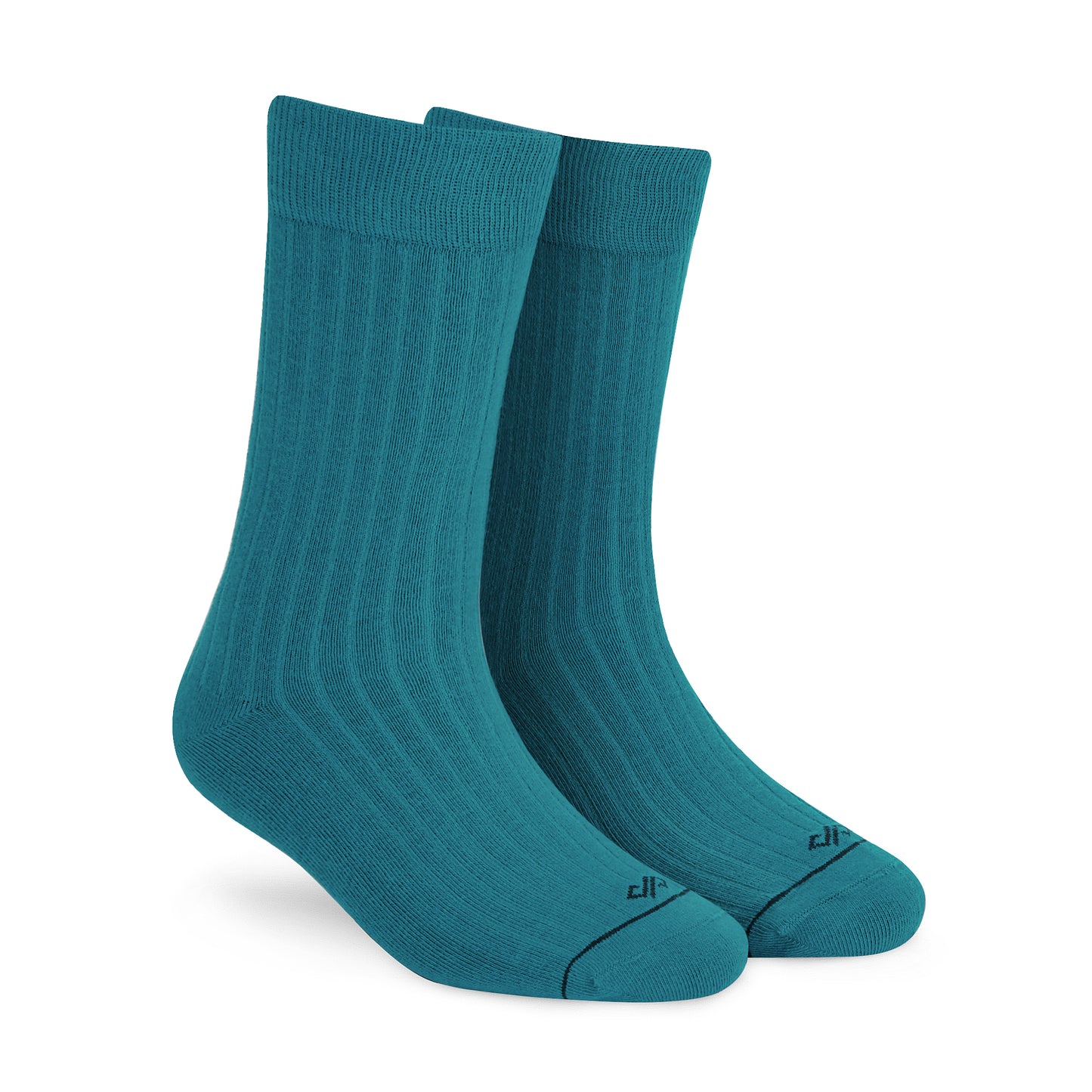 Solid Teal Green Crew Length Cotton Socks: A Refreshing Statement