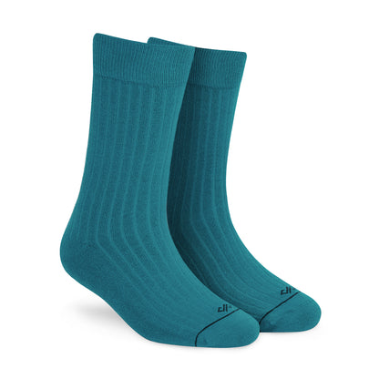 Solid Teal Green Crew Length Cotton Socks: A Refreshing Statement
