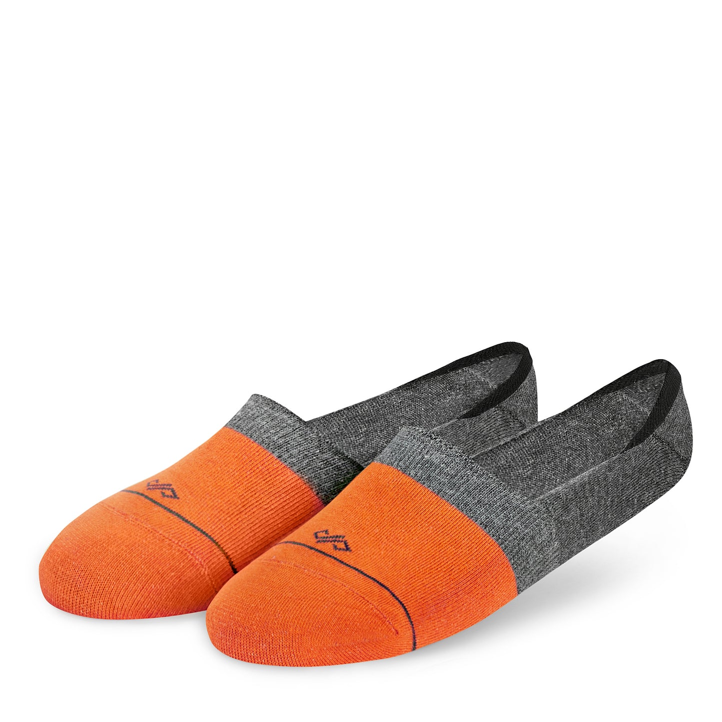 Colorful Cotton Socks in Orange & Dark Grey