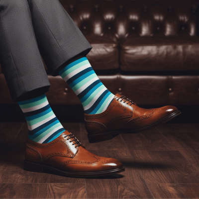 STRIPES 7.0 CREW LENGTH SOCKS - Cotton Crew Socks