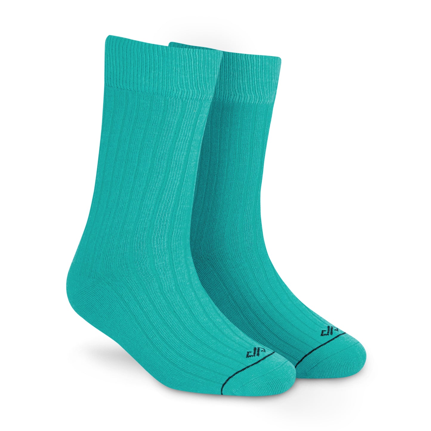 Cotton Crew Socks: SOLID TURQUOISE Crew Length Socks