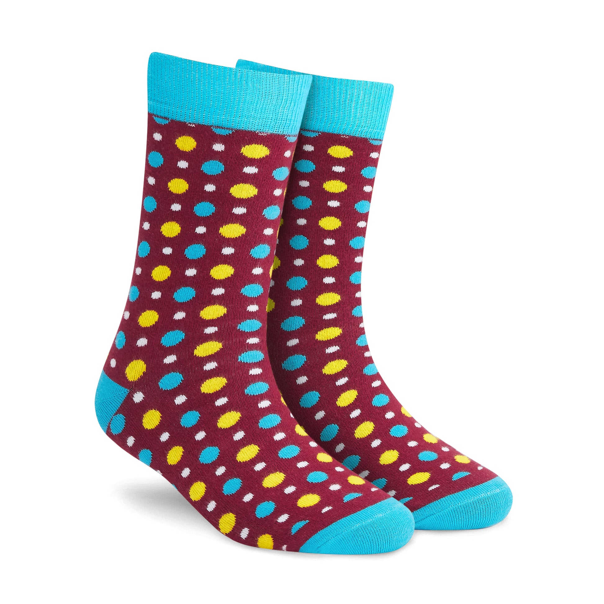 Fizzy Maroon Crew Length Socks - Bold Cotton Comfort for Every Step 