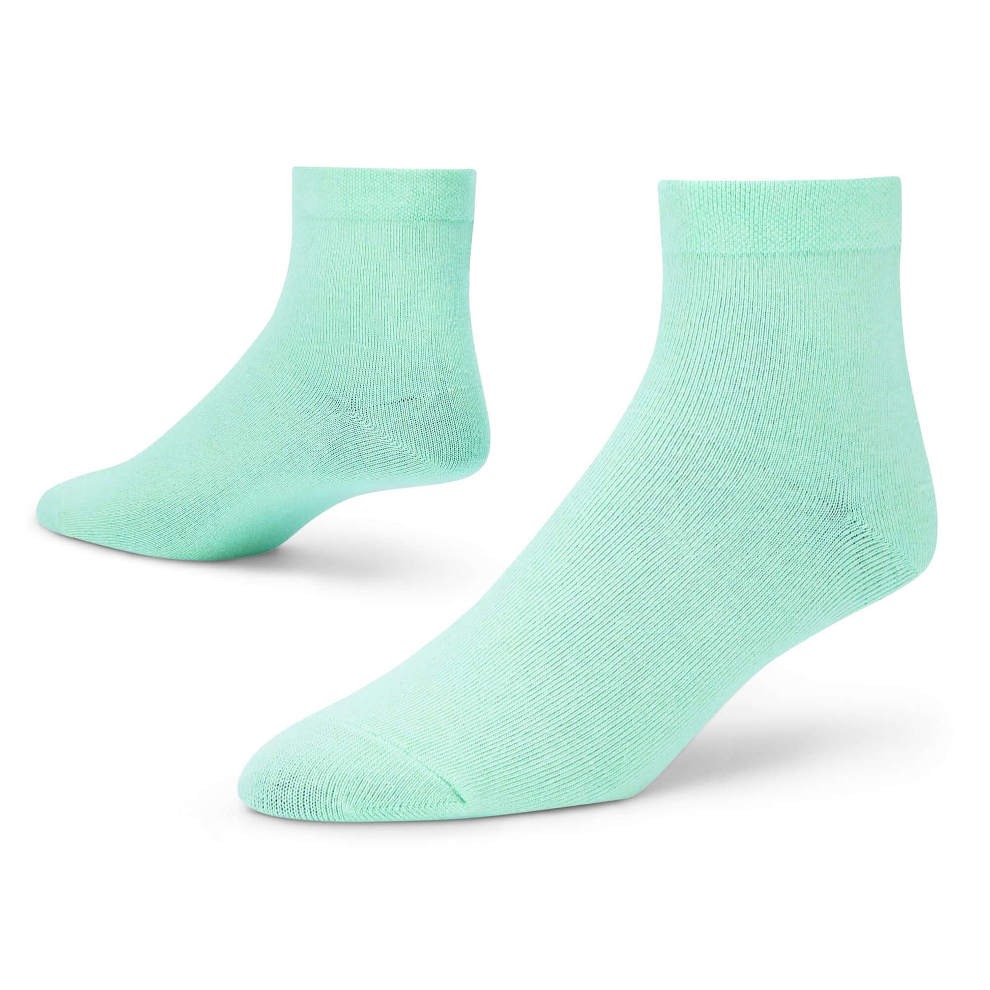 Solid Mint Cotton Ankle Socks
