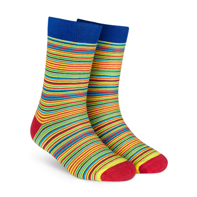 Colorful Cotton Crew Socks: STRIPES 10.0 Rainbow Crew Length Socks