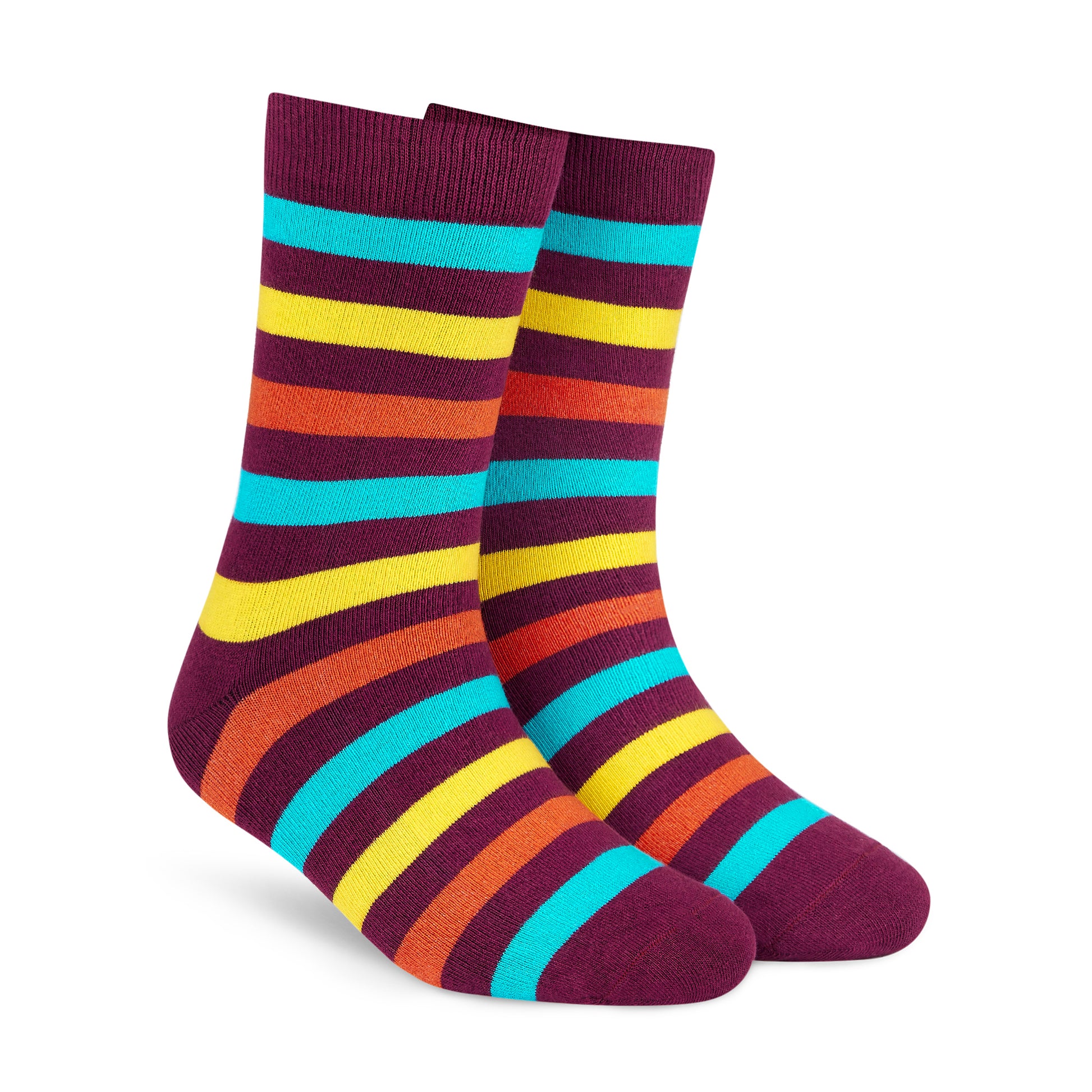Stripes 18.0 Crew Length Socks - Bold Cotton Style & Comfort 