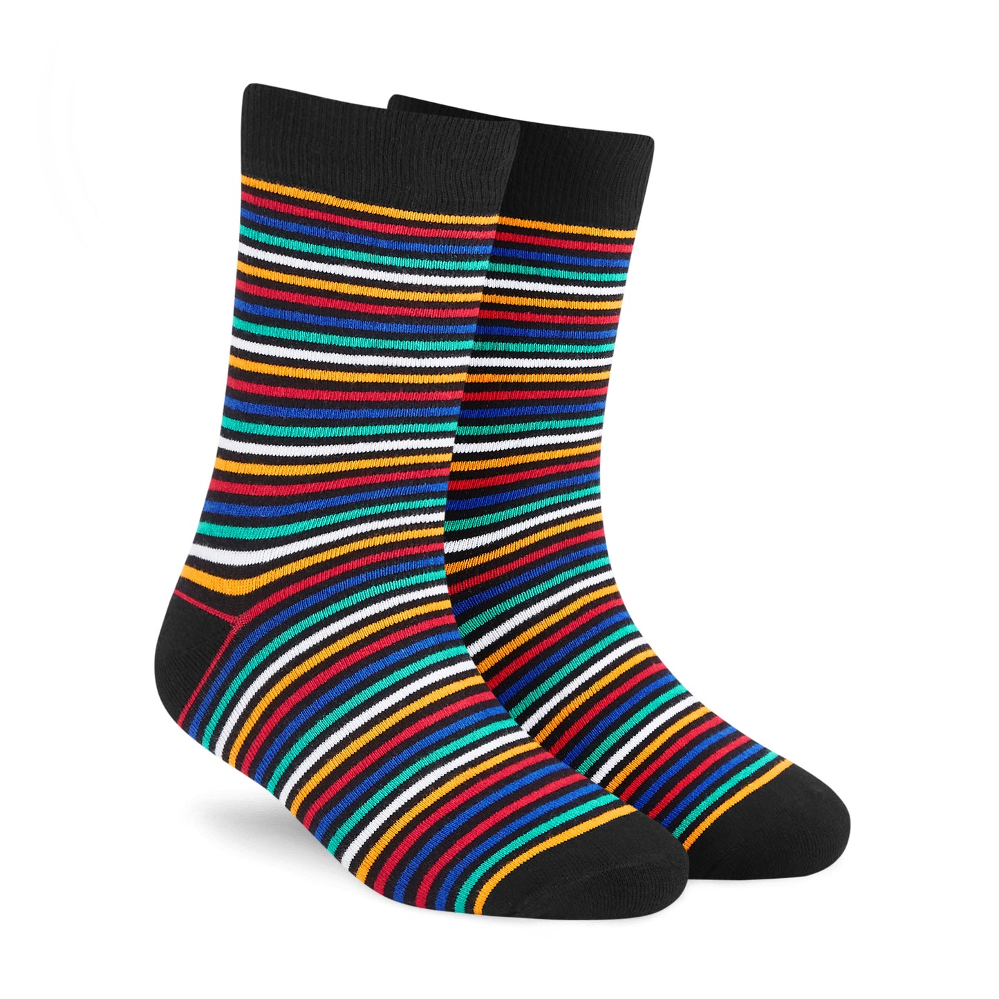 Stripes 9.0 Crew Length Cotton Socks: Bold Stripes for Your Feet