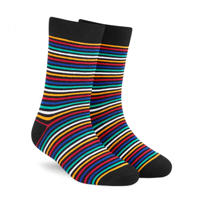 Stripes 9.0 Crew Length Cotton Socks: Bold Stripes for Your Feet