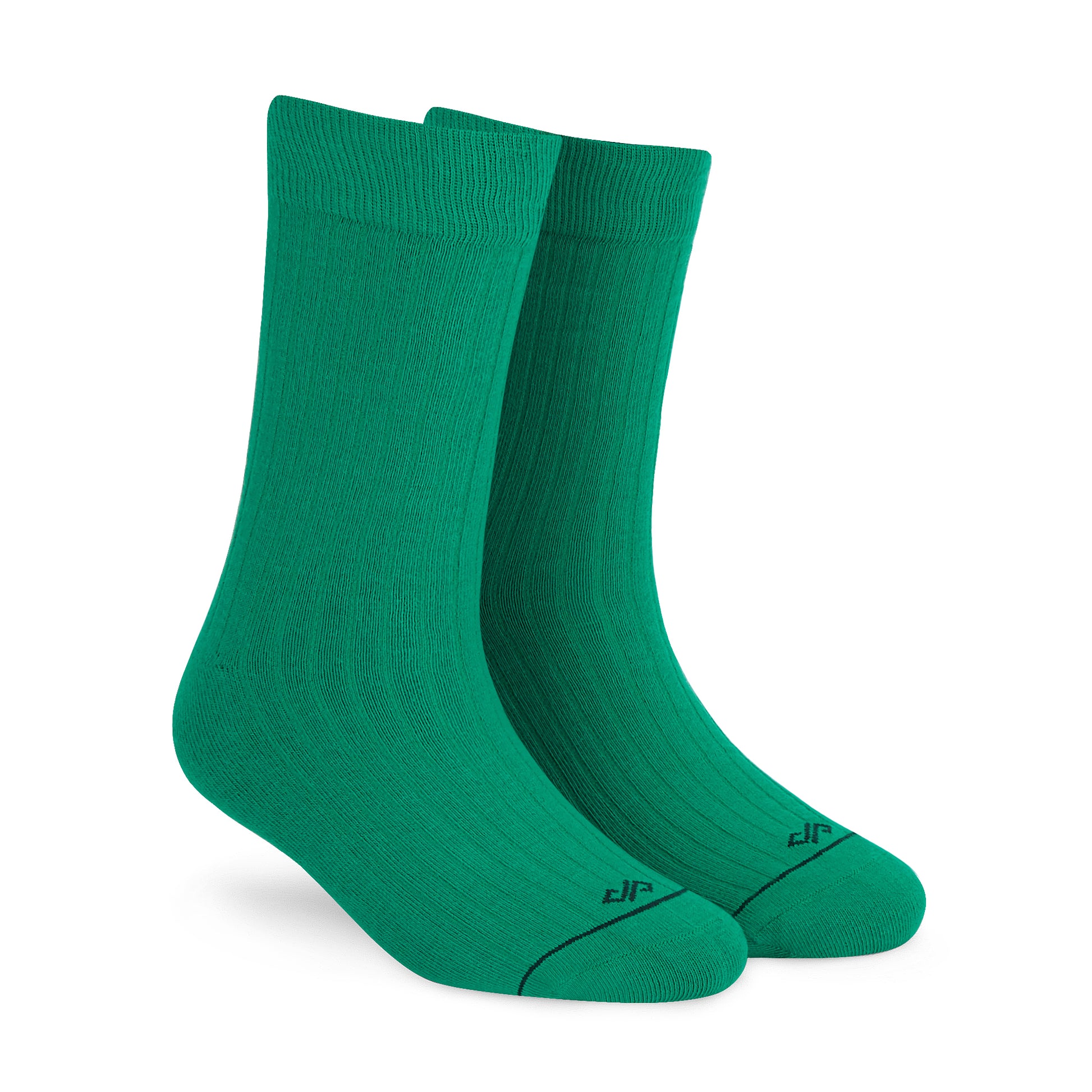 Cotton Crew Socks: SOLID GREEN Crew Length Socks