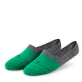 Colorful Cotton Socks: DS Unisex Invisibles (Green/Dark Grey)