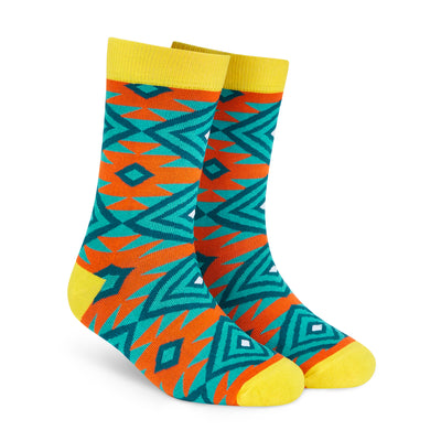 Dynamocks Unique Turquoise Designer Cotton Dress Socks – Crew