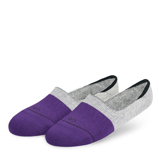 Colorful Cotton Socks: DS Unisex Invisibles (Purple/Light Grey) | Dynamocks