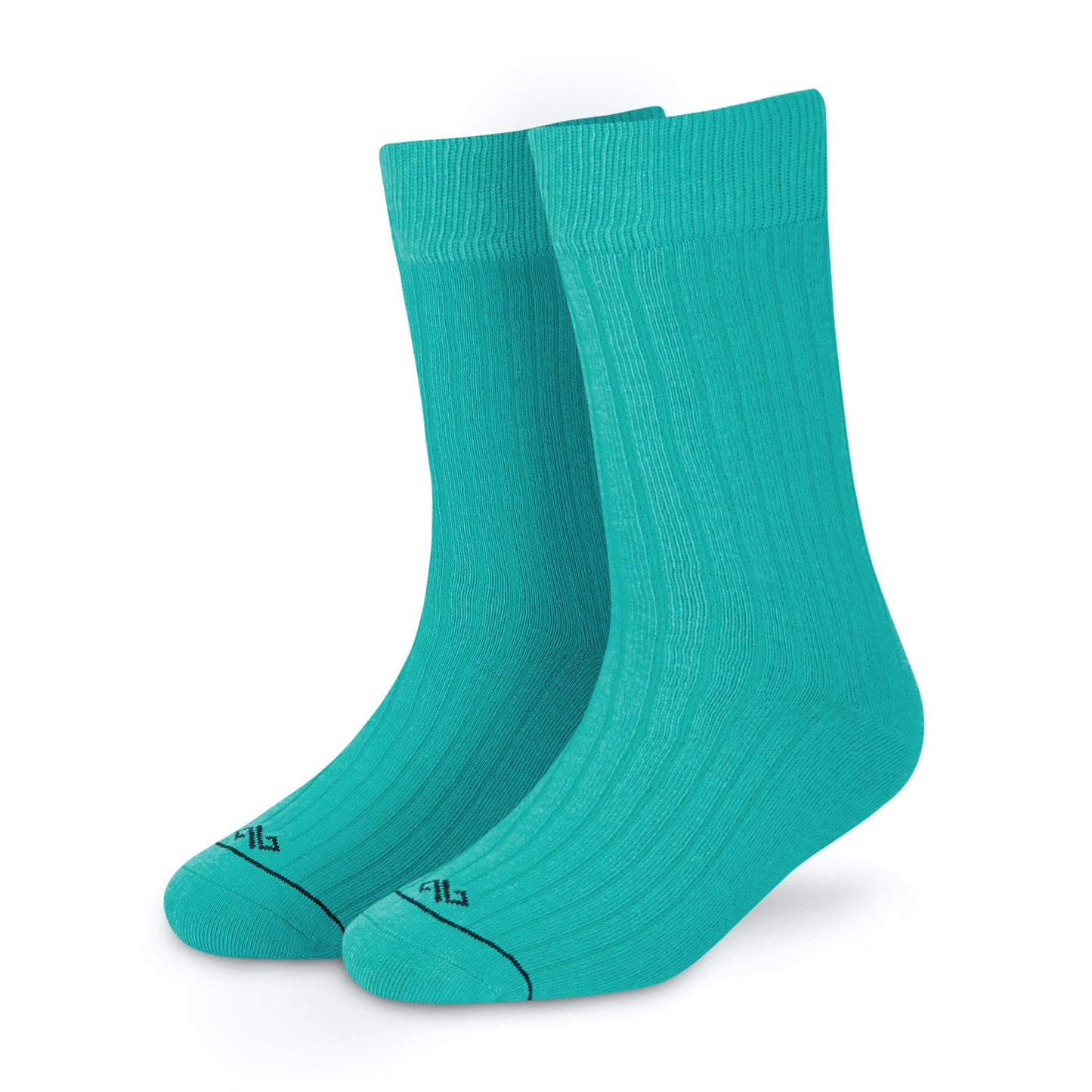 Cotton Crew Socks: SOLID TURQUOISE Crew Length Socks