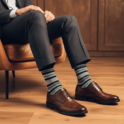 STRIPES 6.0 CREW LENGTH SOCKS - Cotton Crew Socks