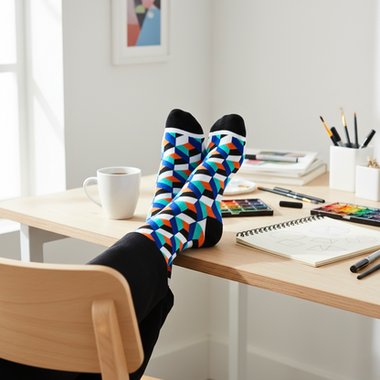 CUBE CREW LENGTH SOCKS - Cotton Crew Socks