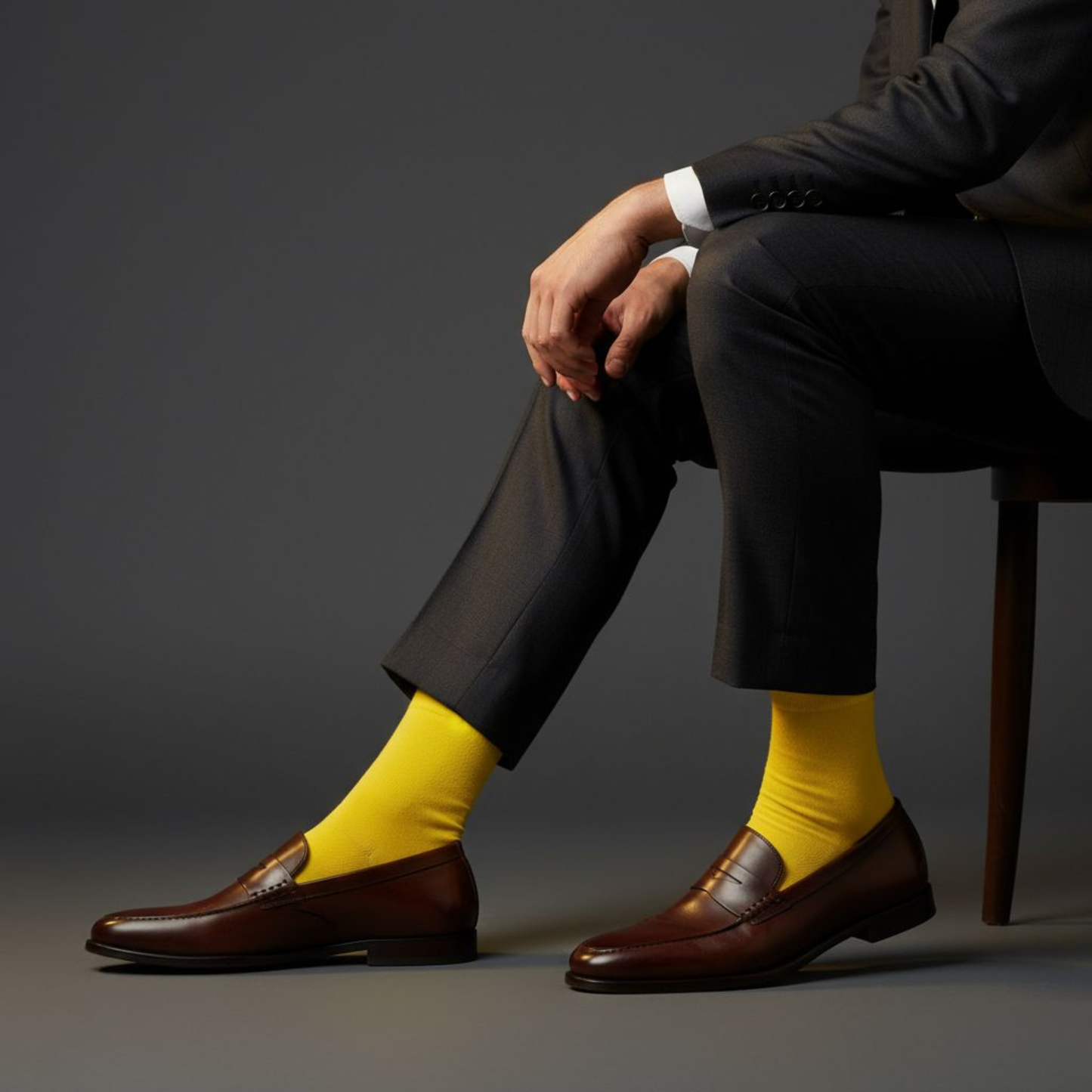 Yellow Unisex Bamboo Crew Length Socks