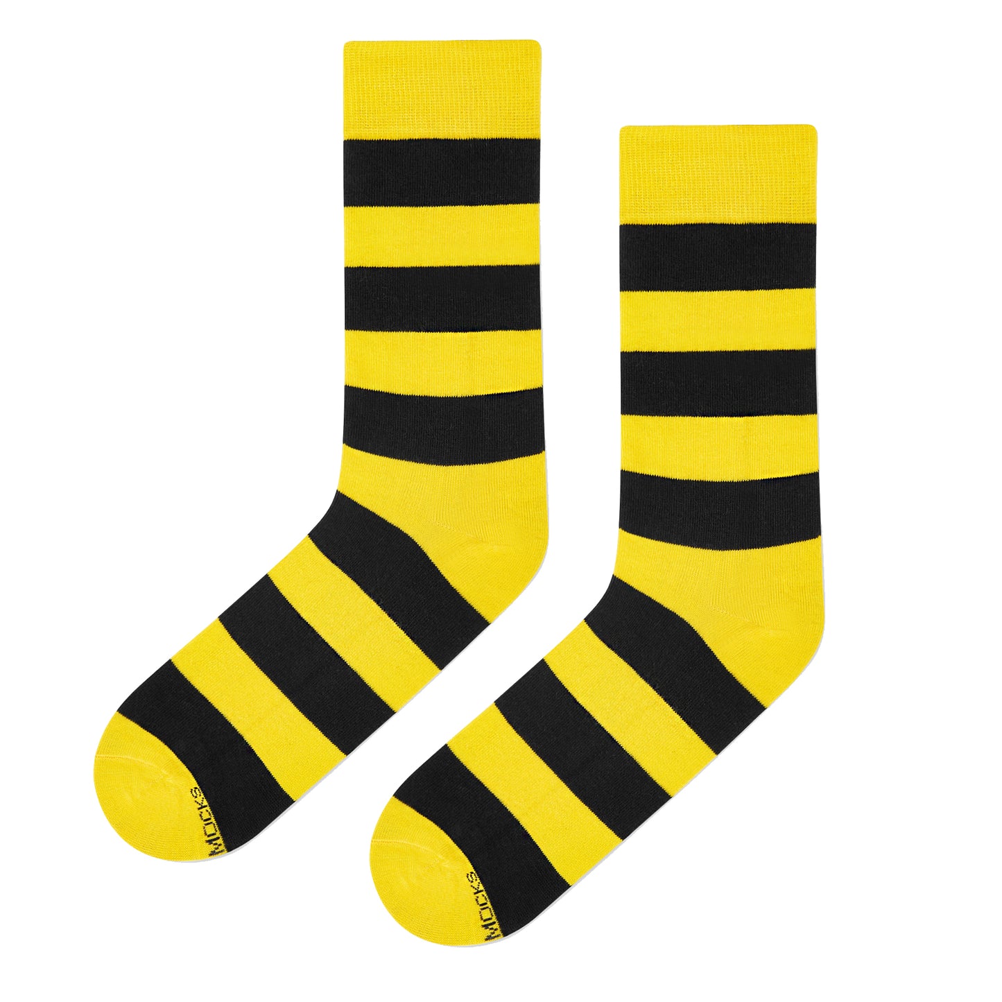 Bold Stripes 2.0 Crew Length Socks - Yellow & Black Cotton Comfort 