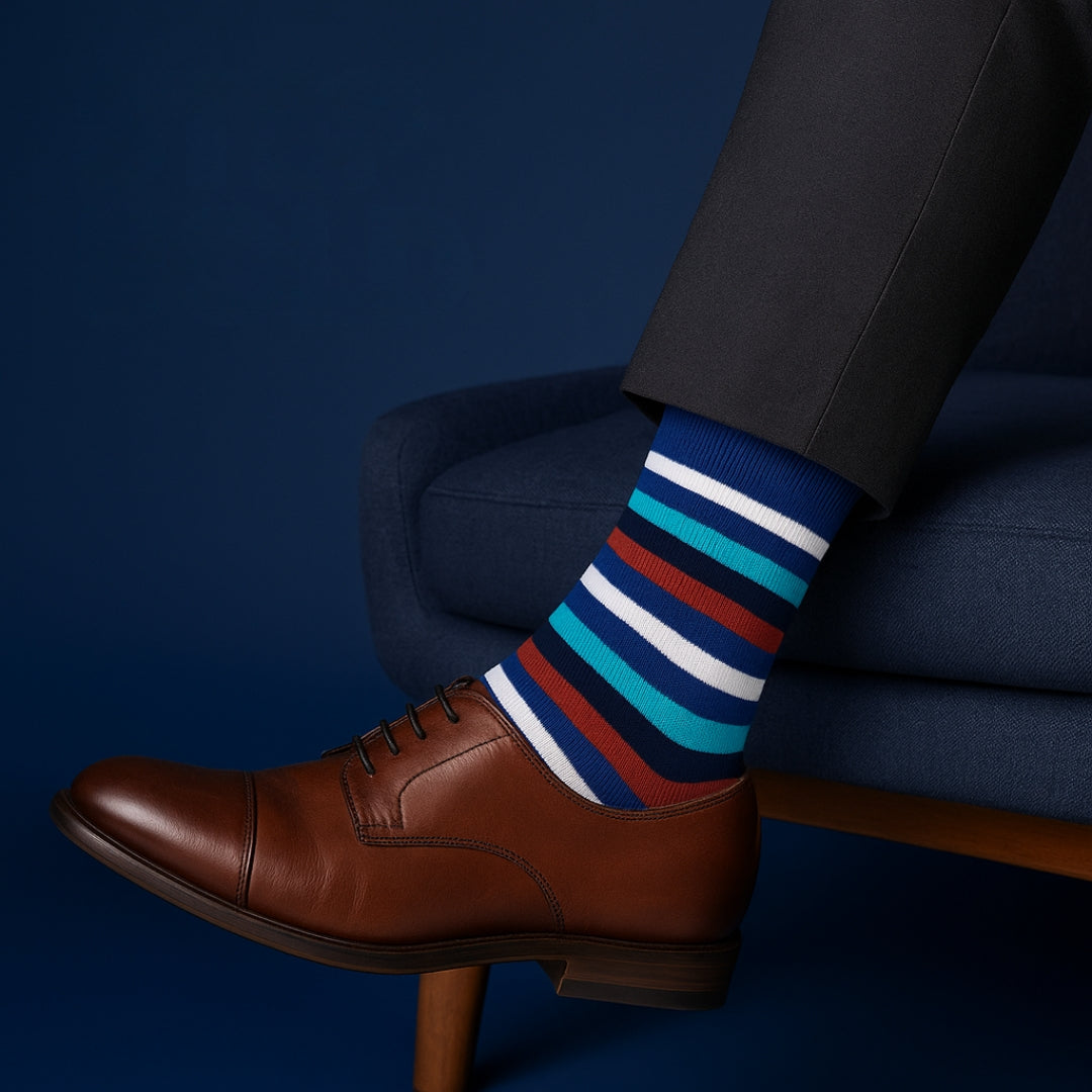 Stripes Cotton Socks Pack of 3 : Crew Length Socks Set