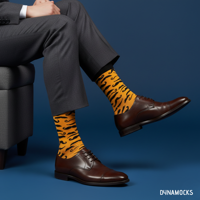 Mustache Crew Length Socks: Mischief for Your Feet