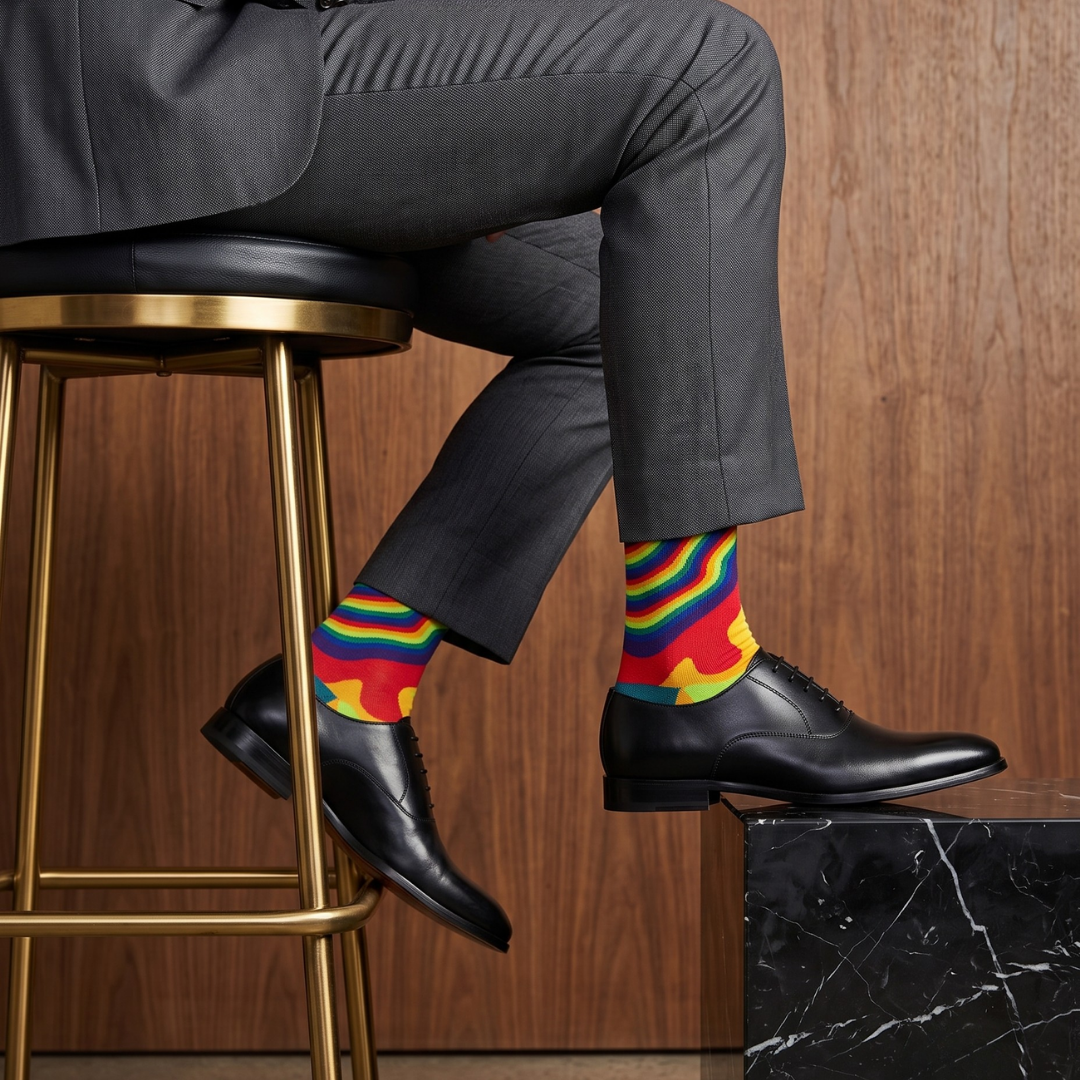 Dynamocks Orange & Aqua Designer Cotton Crew Socks – Radiance