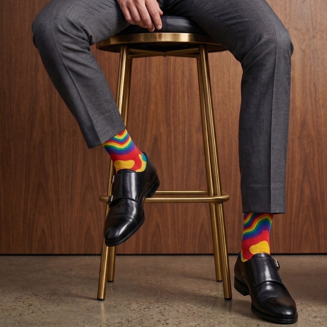 Dynamocks Orange & Aqua Designer Cotton Crew Socks – Radiance