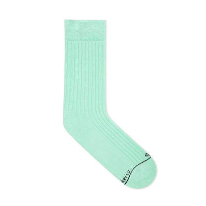 Solid Mint Crew Length Cotton Socks: A Refreshing Touch