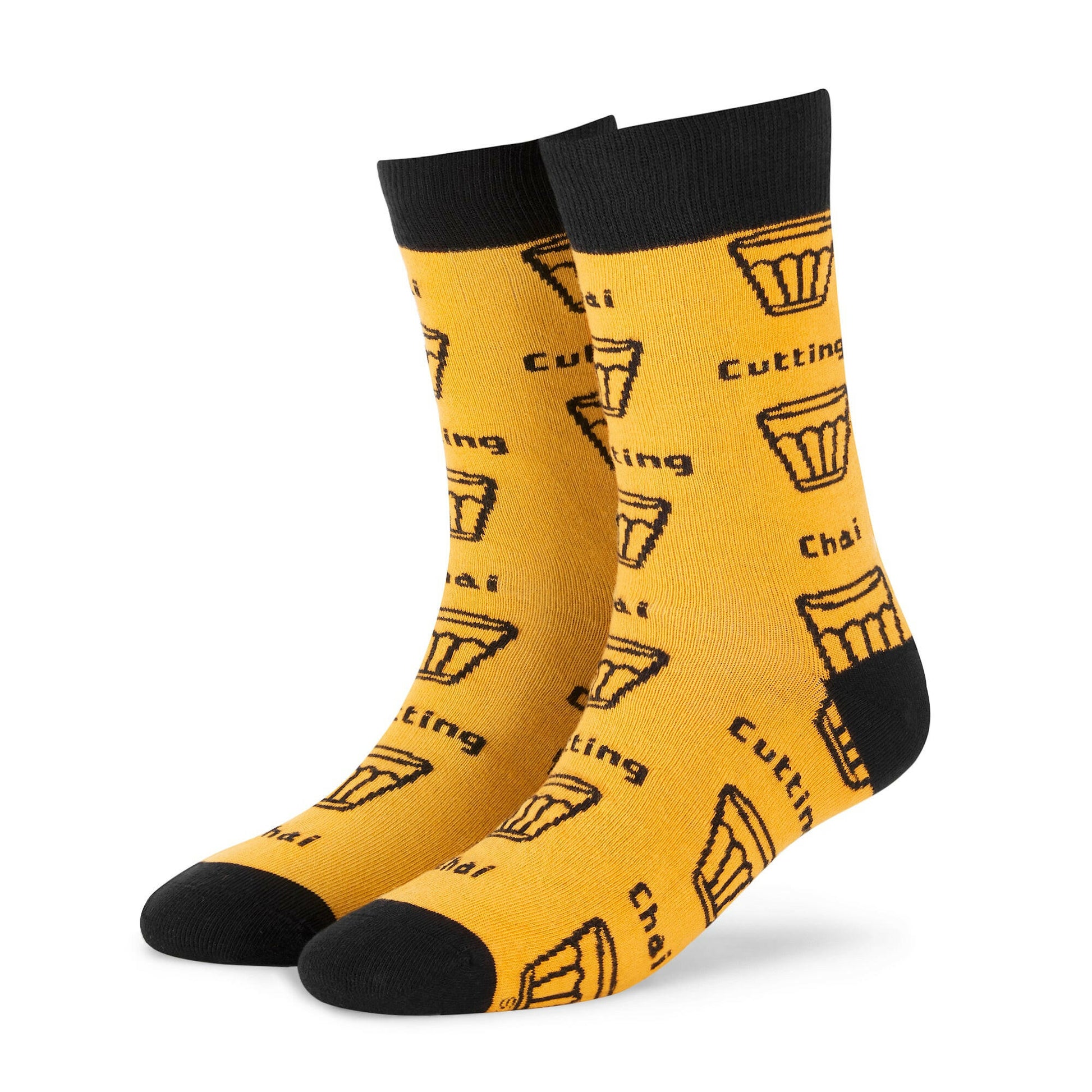 Cutting-Chai Crew Socks | Comfy Cotton Single Pair, Fun Design