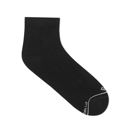 Solid Black Cotton Ankle Socks