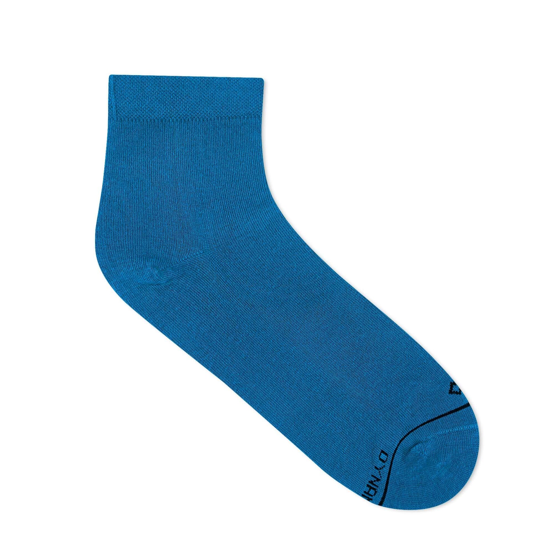 Solid Teal Blue Cotton Ankle Socks 
