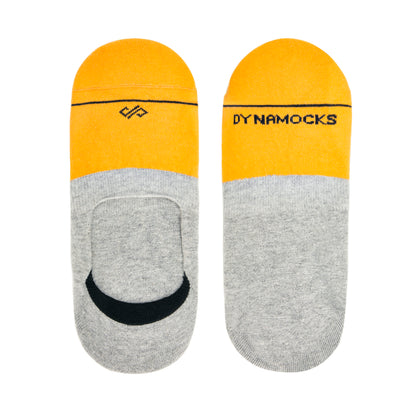 Colorful Cotton Socks: DS Unisex Invisibles (Mango/Light Grey)
