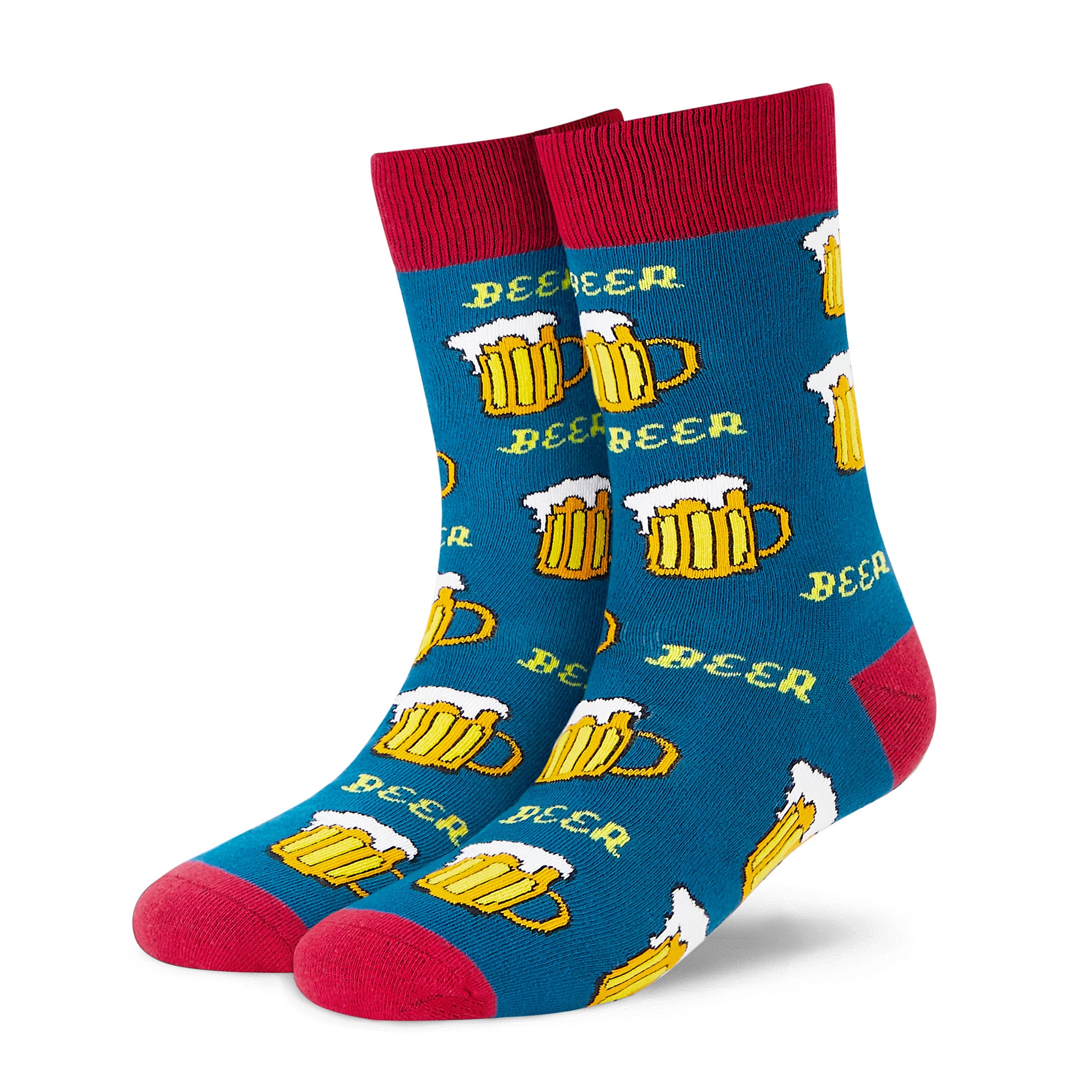Cotton Crew Socks: Beer Crew Length Socks
