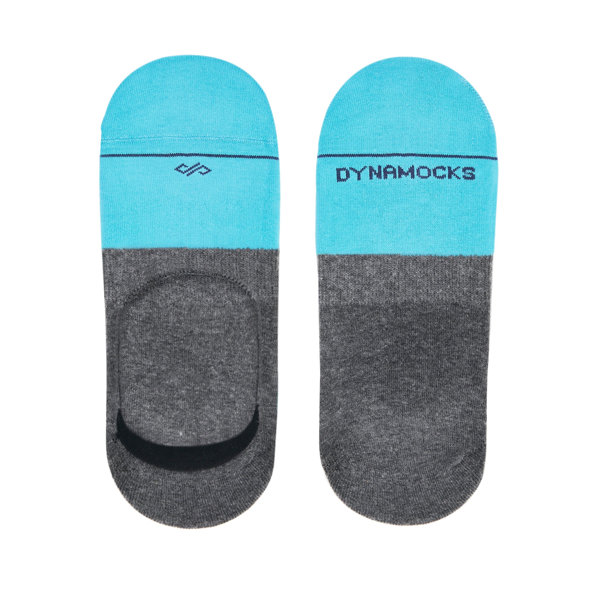 Cotton Socks in Aqua & Dark Grey