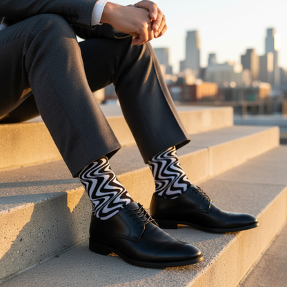 MONO - BLACK & WHITE CREW LENGTH SOCKS