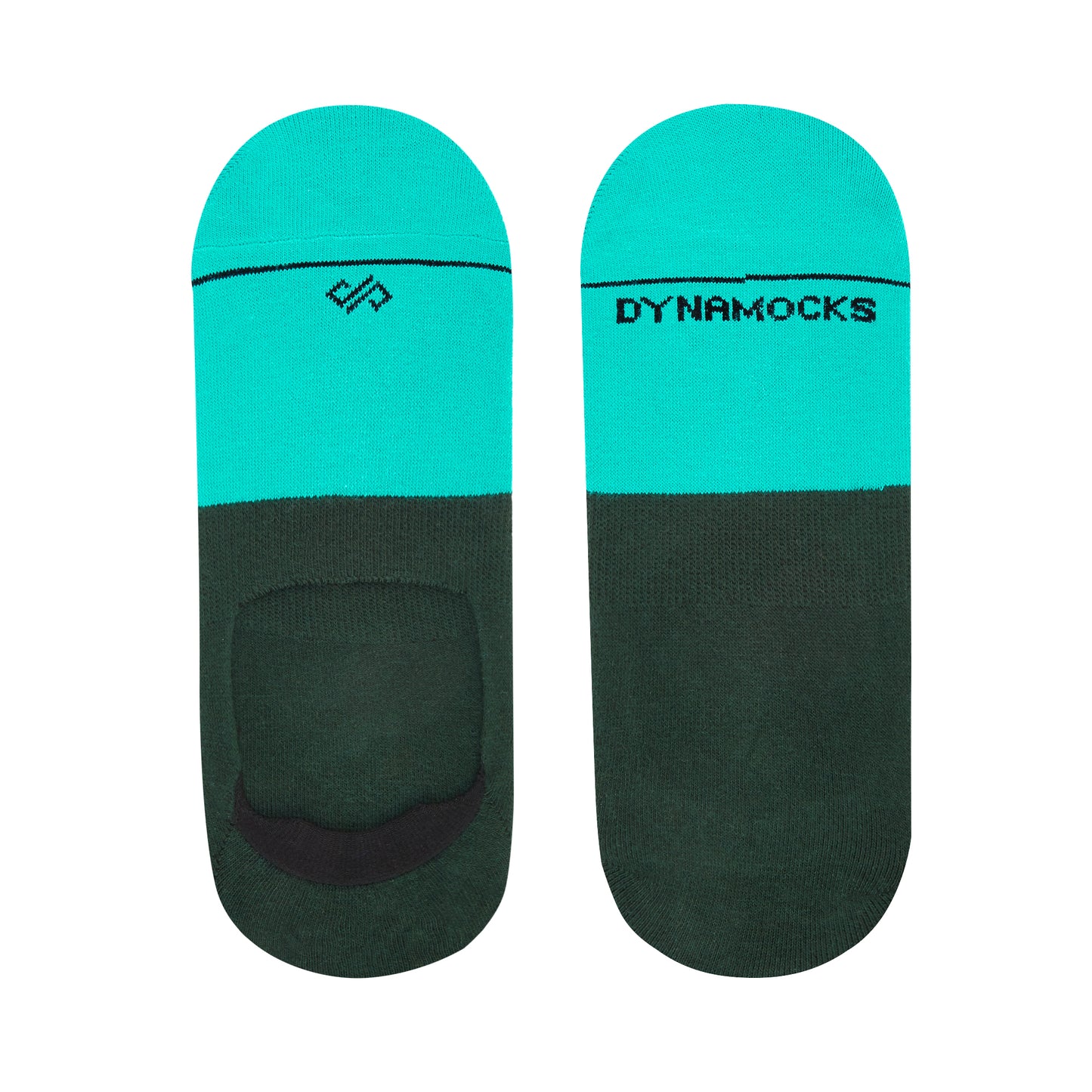 Colorful Cotton Socks: DS Unisex Invisibles (Turquoise/Olive)