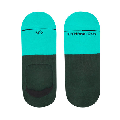 Colorful Cotton Socks: DS Unisex Invisibles (Turquoise/Olive)