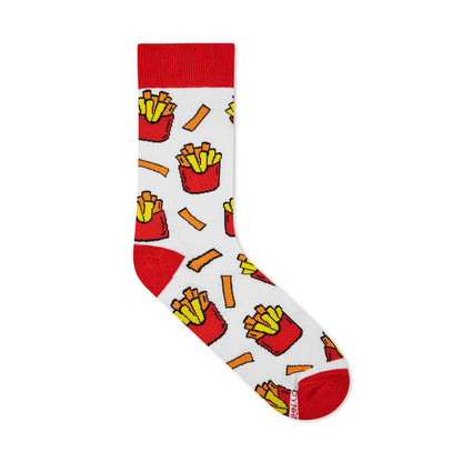 French Fries Crew Length : Men & Women Designer Funky, Funny Creative Colorful Socks - Unisex Socks