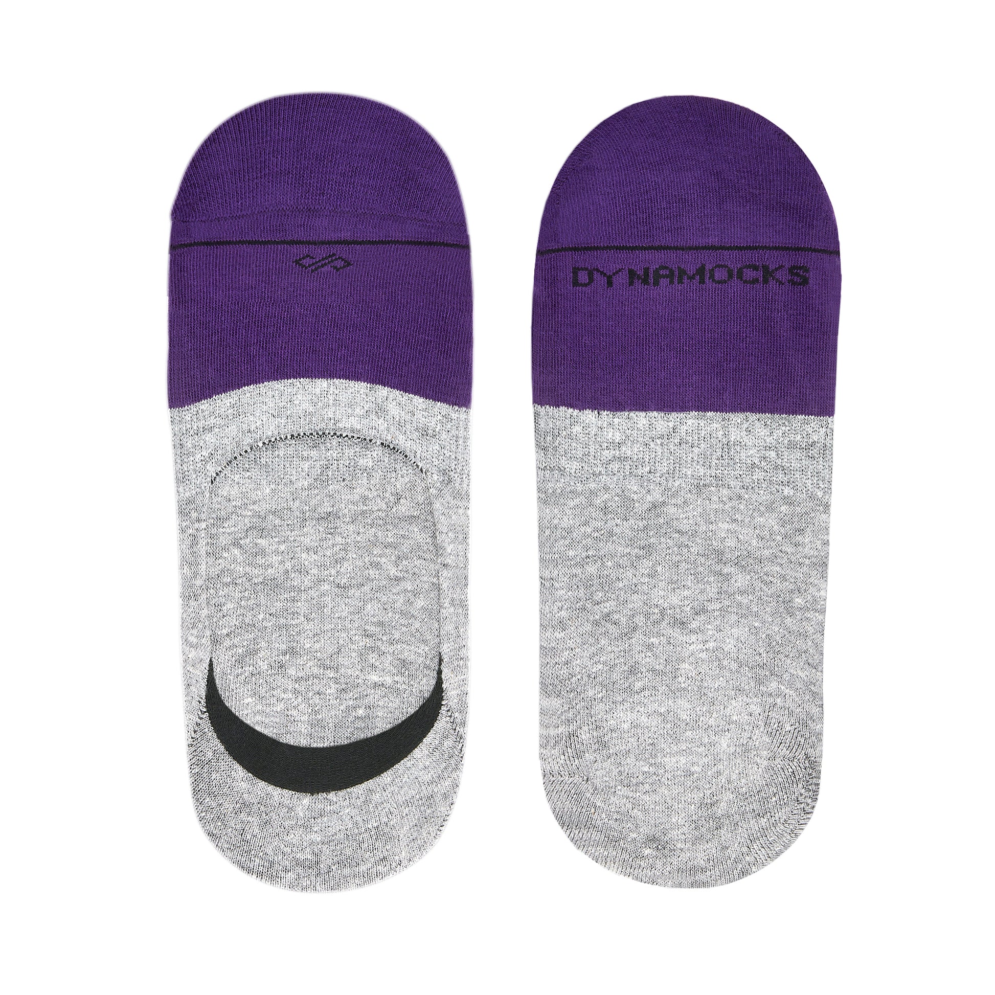 Colorful Cotton Socks: DS Unisex Invisibles (Purple/Light Grey) | Dynamocks