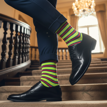 Stripes 11.0 Crew Length Socks: Bold Stripes for Your Feet
