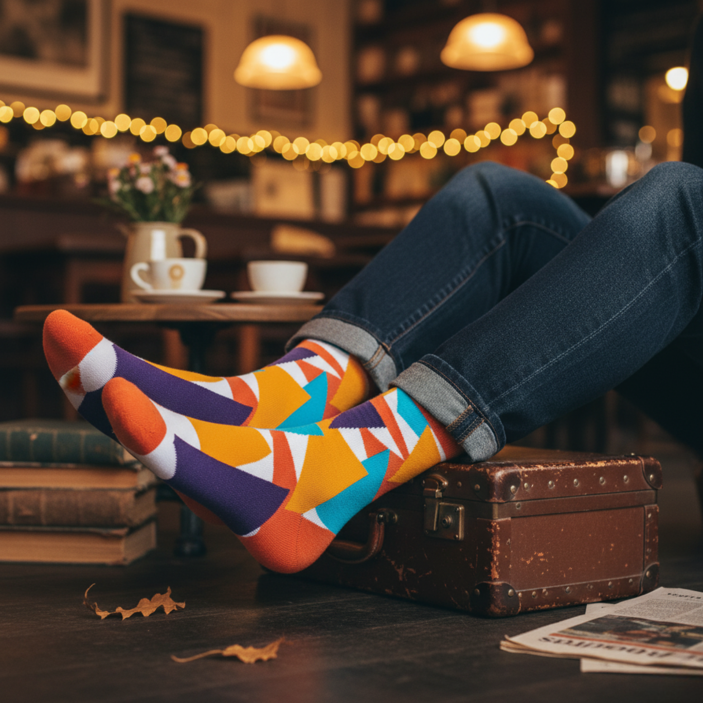 Dynamocks Vibrant Geometric Cotton Crew Socks – PIZZAZZ