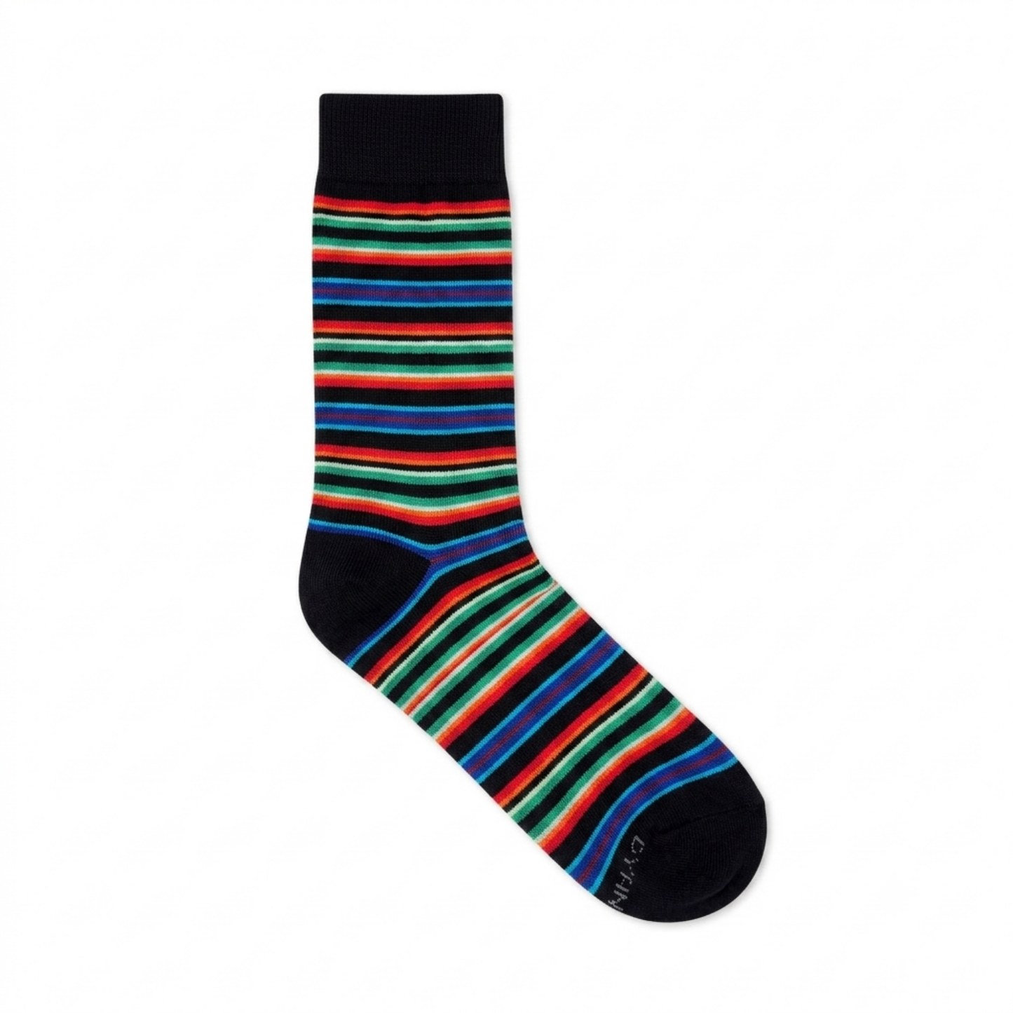 Stripes 24.0 - Neon Striped Black Crew Socks - Premium Vibrant Designer Socks