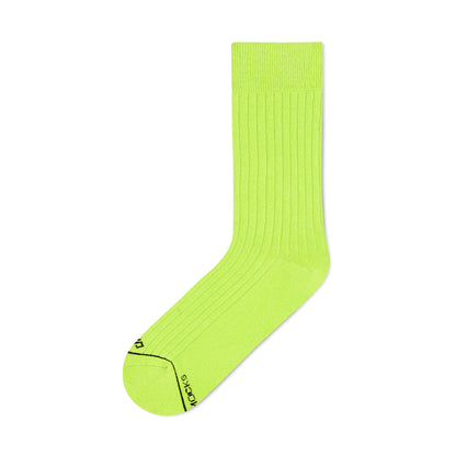SOLID NEON GREEN CREW LENGTH SOCKS - Cotton Crew Socks