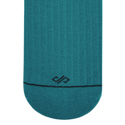 Solid Teal Green Crew Length Cotton Socks: A Refreshing Statement