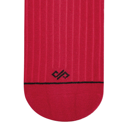 SOLID RED Crew Length Socks - Dynamocks Premium Cotton Socks for Men & Women