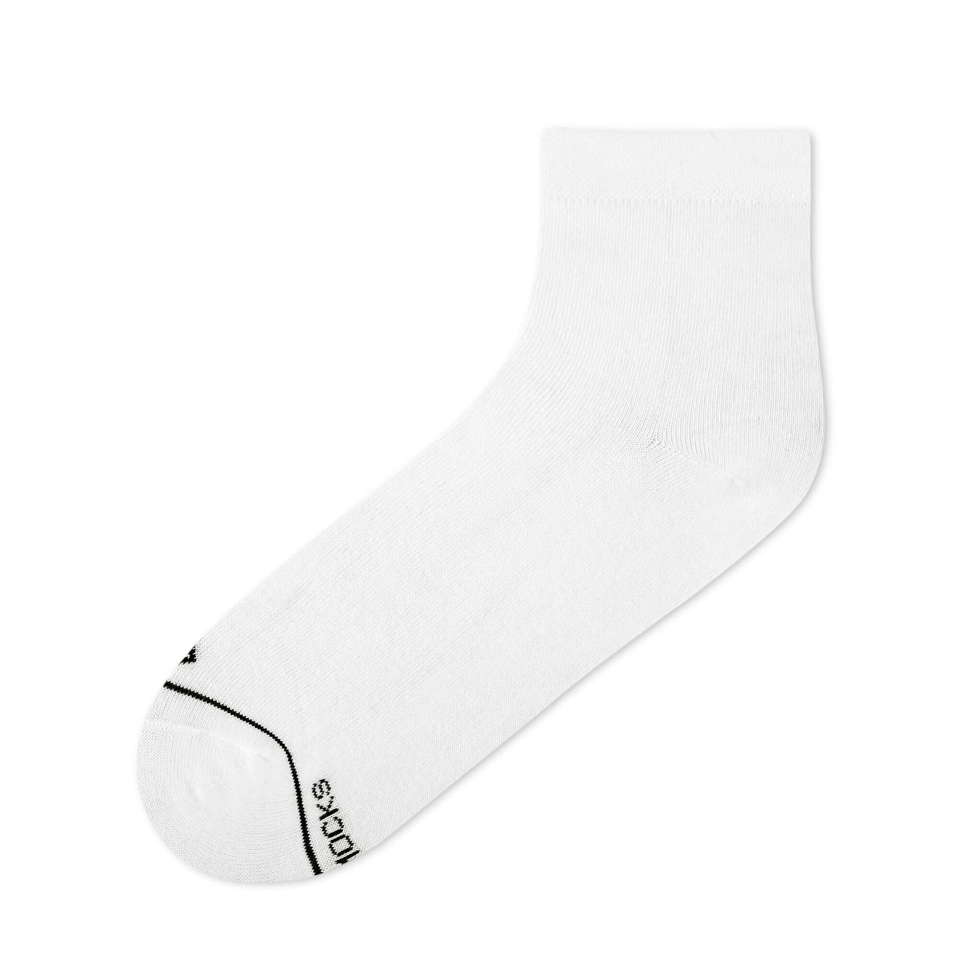 Solid White Cotton Ankle Socks