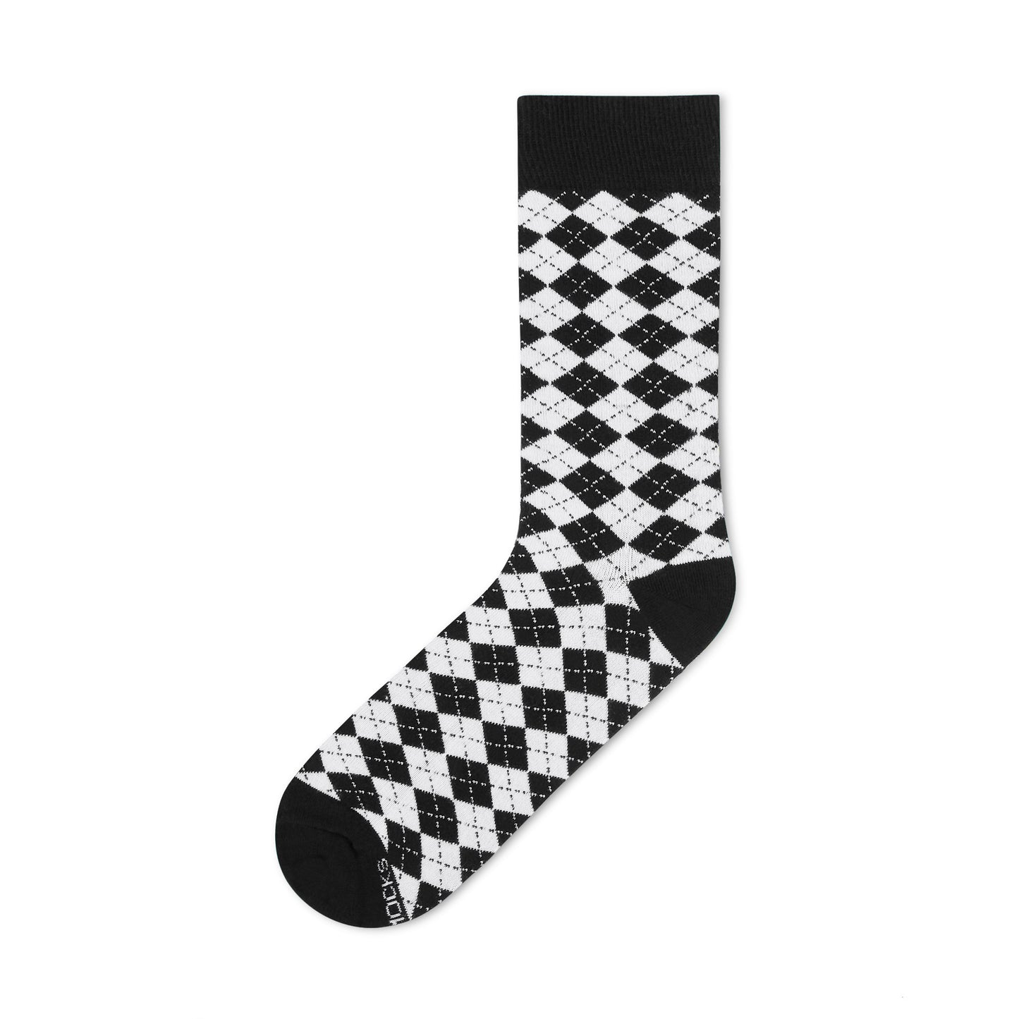 DANDY - BLACK & WHITE CREW LENGTH SOCKS - Cotton Crew Socks