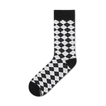 DANDY - BLACK & WHITE CREW LENGTH SOCKS - Cotton Crew Socks