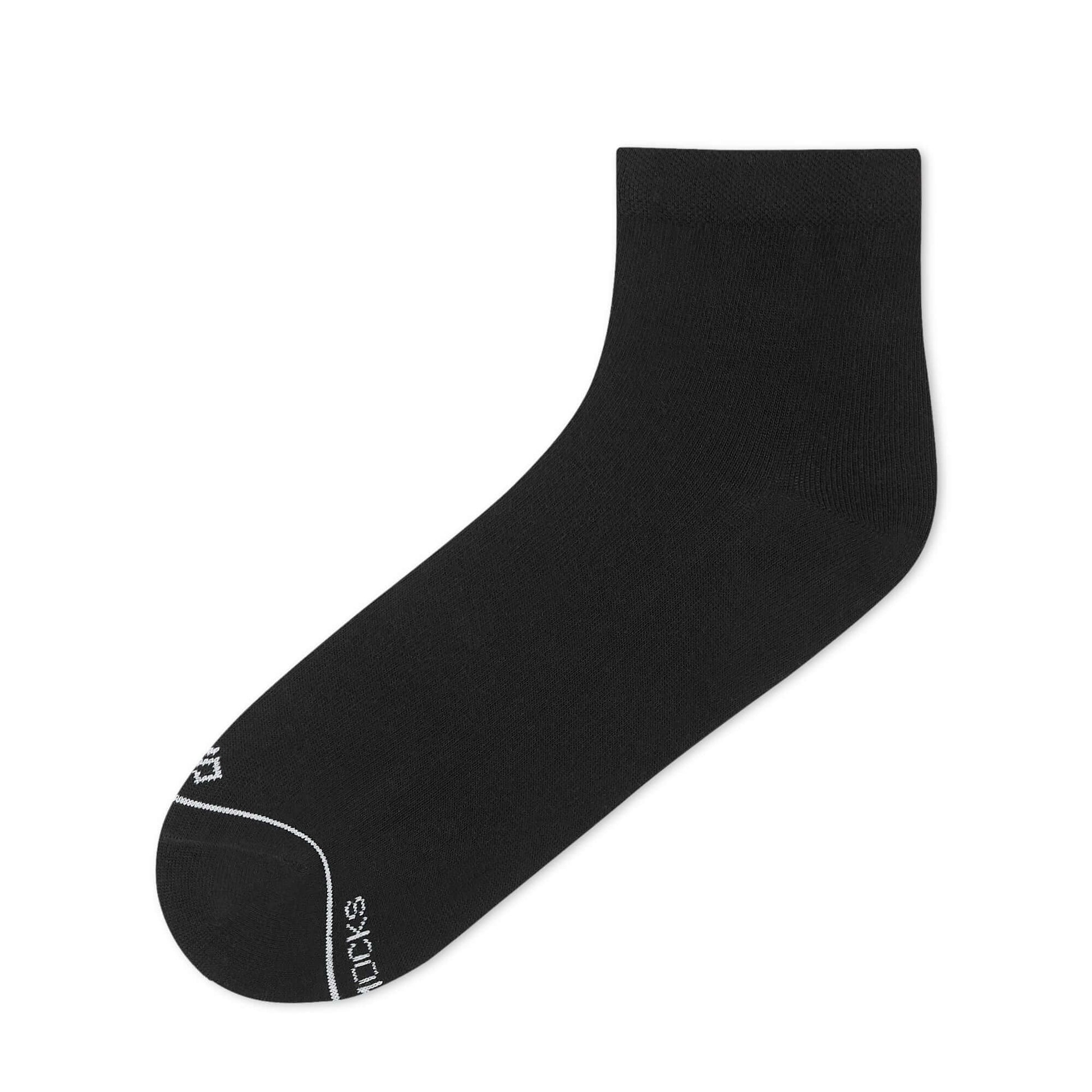 Solid Black Cotton Ankle Socks